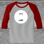 Raglan 3/4 Roundneck Shirt (Gray Body) Thumbnail