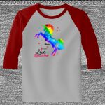 Raglan 3/4 Roundneck Shirt (Gray Body) Thumbnail