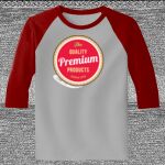 Raglan 3/4 Roundneck Shirt (Gray Body) Thumbnail