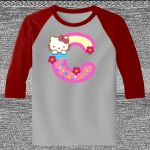 Raglan 3/4 Roundneck Shirt (Gray Body) Thumbnail