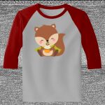 Raglan 3/4 Roundneck Shirt (Gray Body) Thumbnail