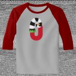 Raglan 3/4 Roundneck Shirt (Gray Body) Thumbnail