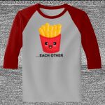 Raglan 3/4 Roundneck Shirt (Gray Body) Thumbnail