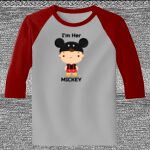 Raglan 3/4 Roundneck Shirt (Gray Body) Thumbnail