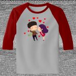 Raglan 3/4 Roundneck Shirt (Gray Body) Thumbnail