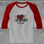 Raglan 3/4 Roundneck Shirt (Gray Body) Thumbnail