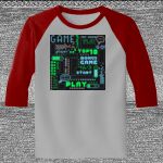 Raglan 3/4 Roundneck Shirt (Gray Body) Thumbnail