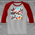 Raglan 3/4 Roundneck Shirt (Gray Body) Thumbnail