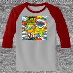 Raglan 3/4 Roundneck Shirt (Gray Body) Thumbnail