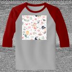 Raglan 3/4 Roundneck Shirt (Gray Body) Thumbnail