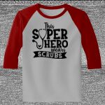 Raglan 3/4 Roundneck Shirt (Gray Body) Thumbnail