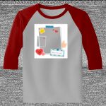 Raglan 3/4 Roundneck Shirt (Gray Body) Thumbnail