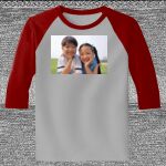 Raglan 3/4 Roundneck Shirt (Gray Body) Thumbnail