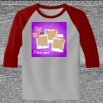 Raglan 3/4 Roundneck Shirt (Gray Body) Thumbnail