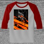 Raglan 3/4 Roundneck Shirt (Gray Body) Thumbnail