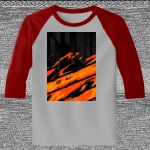 Raglan 3/4 Roundneck Shirt (Gray Body) Thumbnail