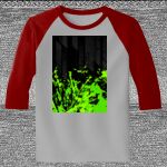 Raglan 3/4 Roundneck Shirt (Gray Body) Thumbnail