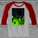 Raglan 3/4 Roundneck Shirt (Gray Body) Thumbnail