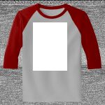 Raglan 3/4 Roundneck Shirt (Gray Body) Thumbnail