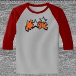 Raglan 3/4 Roundneck Shirt (Gray Body) Thumbnail