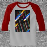 Raglan 3/4 Roundneck Shirt (Gray Body) Thumbnail