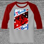 Raglan 3/4 Roundneck Shirt (Gray Body) Thumbnail