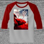 Raglan 3/4 Roundneck Shirt (Gray Body) Thumbnail