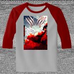 Raglan 3/4 Roundneck Shirt (Gray Body) Thumbnail