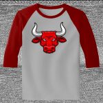 Raglan 3/4 Roundneck Shirt (Gray Body) Thumbnail