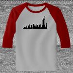 Raglan 3/4 Roundneck Shirt (Gray Body) Thumbnail