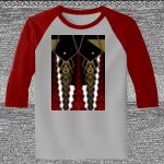 Raglan 3/4 Roundneck Shirt (Gray Body) Thumbnail