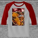 Raglan 3/4 Roundneck Shirt (Gray Body) Thumbnail