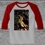 Raglan 3/4 Roundneck Shirt (Gray Body) Thumbnail