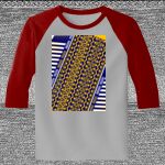 Raglan 3/4 Roundneck Shirt (Gray Body) Thumbnail