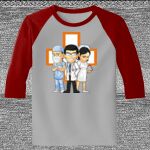 Raglan 3/4 Roundneck Shirt (Gray Body) Thumbnail