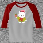 Raglan 3/4 Roundneck Shirt (Gray Body) Thumbnail