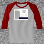 Raglan 3/4 Roundneck Shirt (Gray Body) Thumbnail
