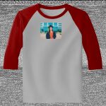 Raglan 3/4 Roundneck Shirt (Gray Body) Thumbnail