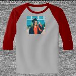 Raglan 3/4 Roundneck Shirt (Gray Body) Thumbnail