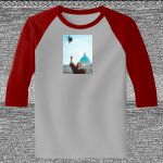 Raglan 3/4 Roundneck Shirt (Gray Body) Thumbnail