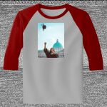 Raglan 3/4 Roundneck Shirt (Gray Body) Thumbnail