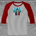 Raglan 3/4 Roundneck Shirt (Gray Body) Thumbnail