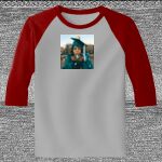 Raglan 3/4 Roundneck Shirt (Gray Body) Thumbnail