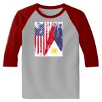 Raglan 3/4 Roundneck Shirt (Gray Body) Thumbnail