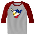 Raglan 3/4 Roundneck Shirt (Gray Body) Thumbnail