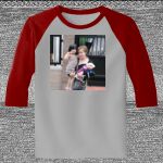 Raglan 3/4 Roundneck Shirt (Gray Body) Thumbnail