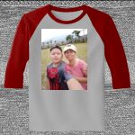 Raglan 3/4 Roundneck Shirt (Gray Body) Thumbnail