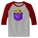 Raglan 3/4 Roundneck Shirt (Gray Body) Thumbnail