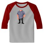 Raglan 3/4 Roundneck Shirt (Gray Body) Thumbnail