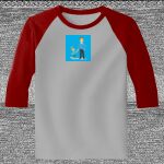 Raglan 3/4 Roundneck Shirt (Gray Body) Thumbnail